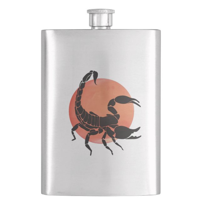 Scorpio Zodiac Sign Flachmann (Vorderseite)