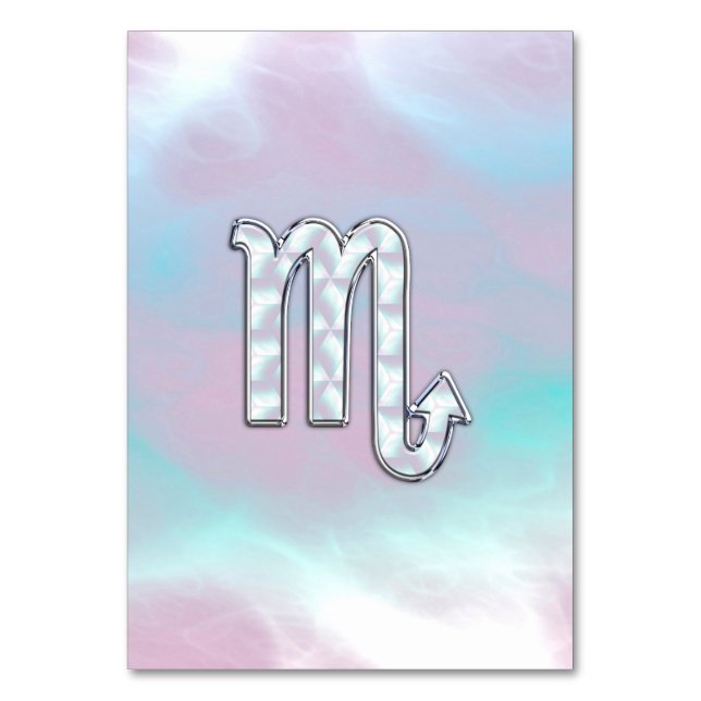 Scorpio Zodiac Sign in Mother Pearl Style Tischnummer (Vorderseite)