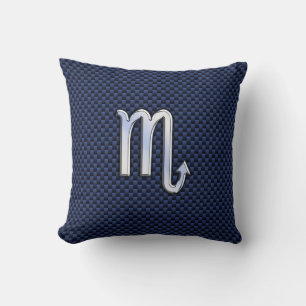 Scorpio Zodiac Sign navy blaue Kohlefaser Dekorati Kissen