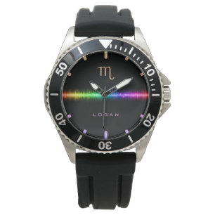 Scorpio Zodiac Sign Rainbow Prilag Name Armbanduhr