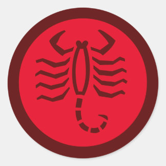 Scorpio Zodiac Sign Red Runder Aufkleber