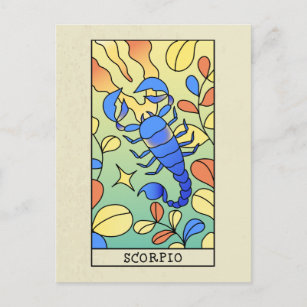 Scorpio Zodiac Signa Abstrakte Kunst Vintag Postkarte