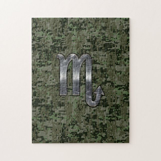 Scorpio Zodiac Signage Woodland Digitale Camouflag (Vertikal)