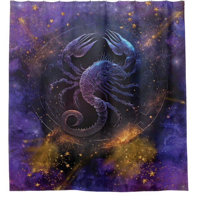 Scorpio Zodiac Signature Watercolor Design Duschvorhang (Vorderseite)