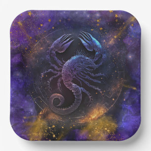 Scorpio Zodiac Signature Watercolor Design Pappteller