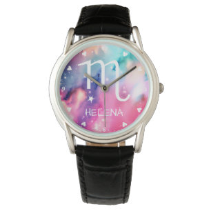 Scorpio Zodiac Signieren Atemberaubende Aquarellma Armbanduhr