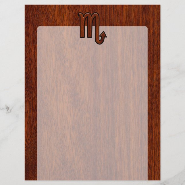 Scorpio Zodiac Signierung im Mahagoni Stil Dekorat (Vorderseite)