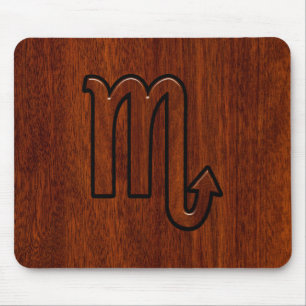 Scorpio Zodiac Signierung im Mahogany Brown Style Mousepad