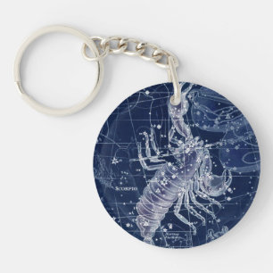 Scorpio Zodiac Signierung Vintage Illustration Schlüsselanhänger