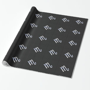 Scorpio Zodiac Silver Signieren schwarze Schlangen Geschenkpapier