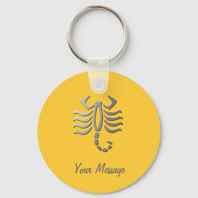 Scorpio Zodiac Star Sign Silver Keyring Schlüsselanhänger (Vorderseite)