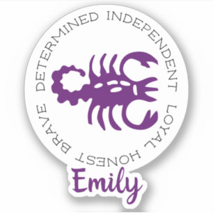 Scorpio Zodiac Star Sign Tracks Aufkleber