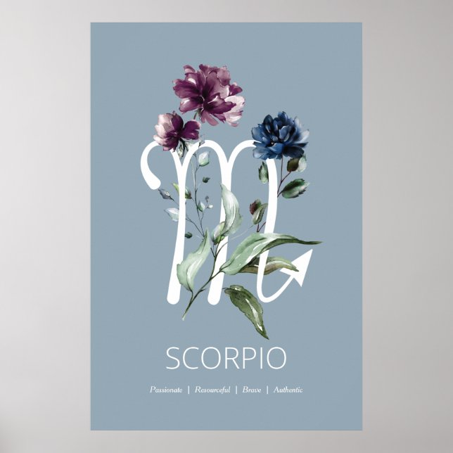 Scorpio Zodiac Star Zeichenkunst drucken Poster (Vorne)