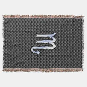 Scorpio Zodiac Symbol auf Carbon Fibre Print Decke