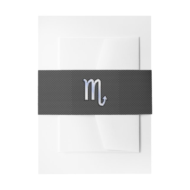 Scorpio Zodiac Symbol auf Carbon Fibre Print Einladungsbanderole (Vorderseite Beispiel)