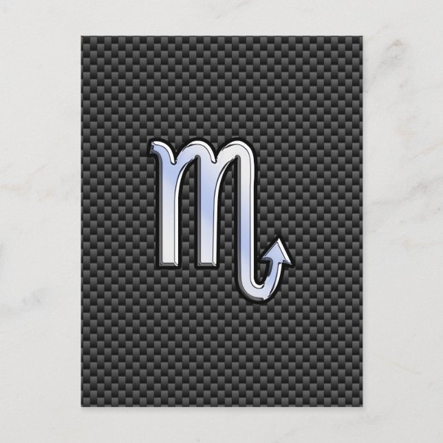 Scorpio Zodiac Symbol auf Carbon Fibre Print Postkarte (Vorderseite)