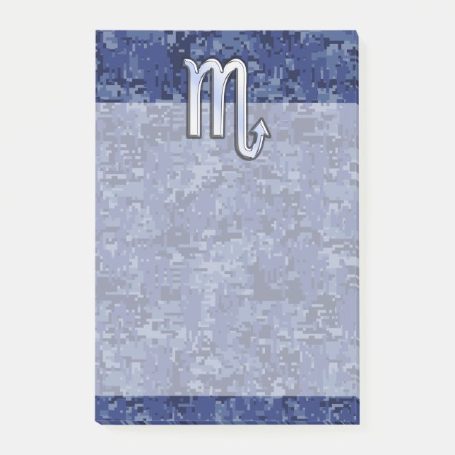 Scorpio Zodiac-Symbol auf Navy Blue-Camouflage Post-it Klebezettel (Vorderseite)