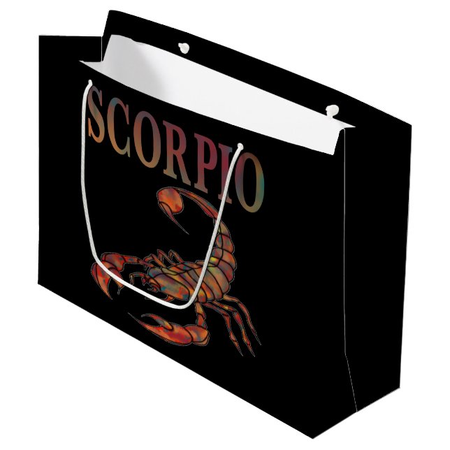 Scorpio Zodiac-Symbol Große Geschenktüte (Vorderseite Schrägansicht)