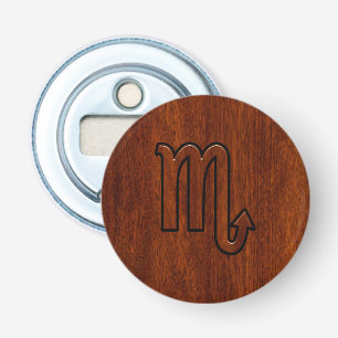 Scorpio Zodiac-Symbol im Mahogany-Stil Flaschenöffner