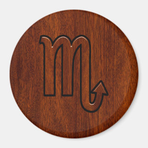Scorpio Zodiac-Symbol im Mahogany-Stil Magnet