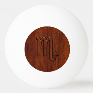 Scorpio Zodiac Symbol in Mahogany Style Tischtennisball