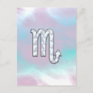 Scorpio Zodiac Symbol in Mutter Perlenstil Postkarte