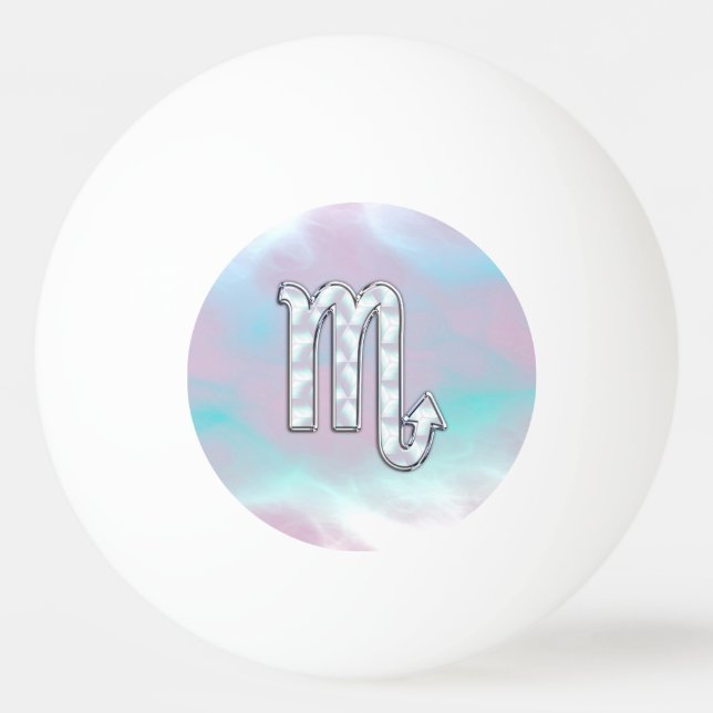 Scorpio Zodiac Symbol in Mutter Perlenstil Tischtennisball (Vorderseite)