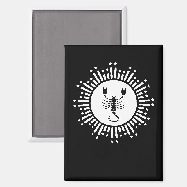 Scorpio Zodiac-Symbol mit Radiant-Sternexplosion Magnet (Vorderseite/Rückseite)