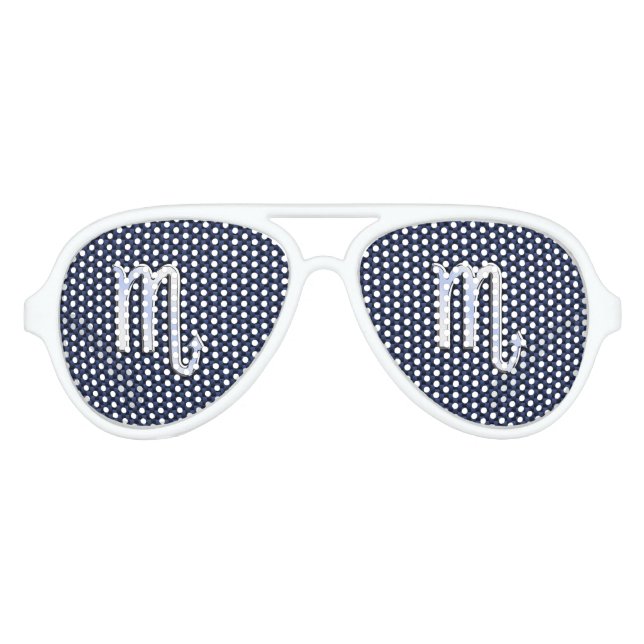 Scorpio Zodiac Symbol navvin blauer Kohlefaser Sti Partybrille (Vorderseite)