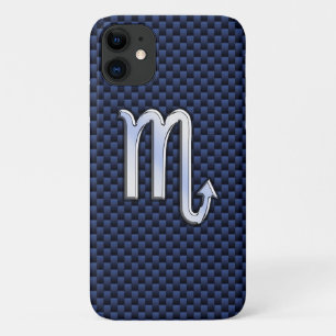 Scorpio Zodiac Symbol Navy Blue Carbon Fibre Style Case-Mate iPhone Hülle