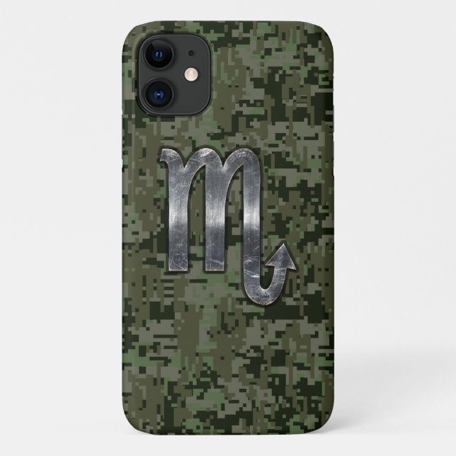 Scorpio Zodiac Symbol Olive Green Digitale Camoufl Case-Mate iPhone Hülle (Rückseite)