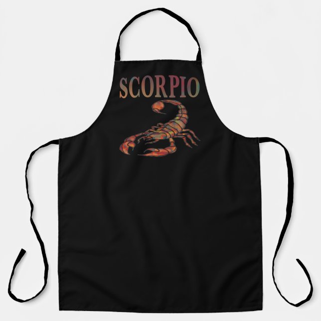 Scorpio Zodiac Symbol Schwarze Schürze (Vorderseite)