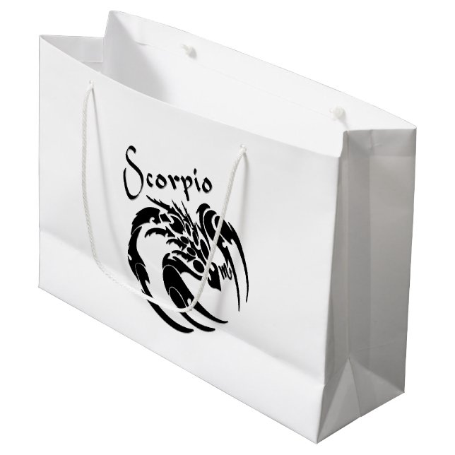 Scorpio Zodiac Symbol und Zeichen Große Geschenktüte (Vorderseite Schrägansicht)