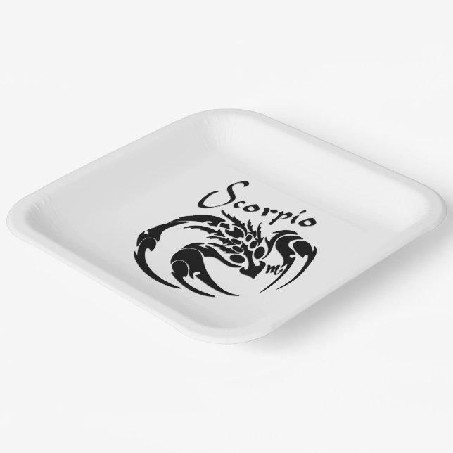Scorpio Zodiac Symbol und Zeichen Pappteller (Gewinkelt)