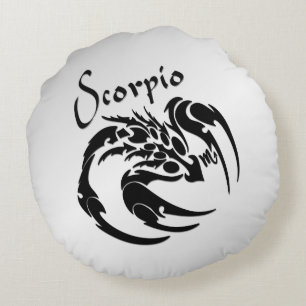 Scorpio Zodiac Symbol und Zeichen Rundes Kissen