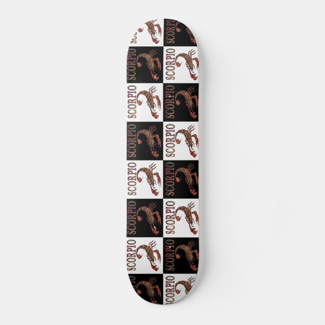 Scorpio Zodiac Symbole Checkerboard Skateboard Dec (Recto)