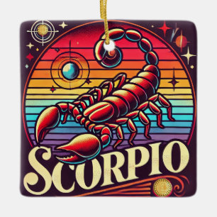 Scorpio Zodiac Weihnachtsgeschenk Retro Keramikornament