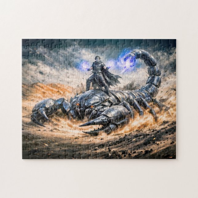 Scorpio Zodiac with Warrior and Giant Mechanical S (Horizontal)