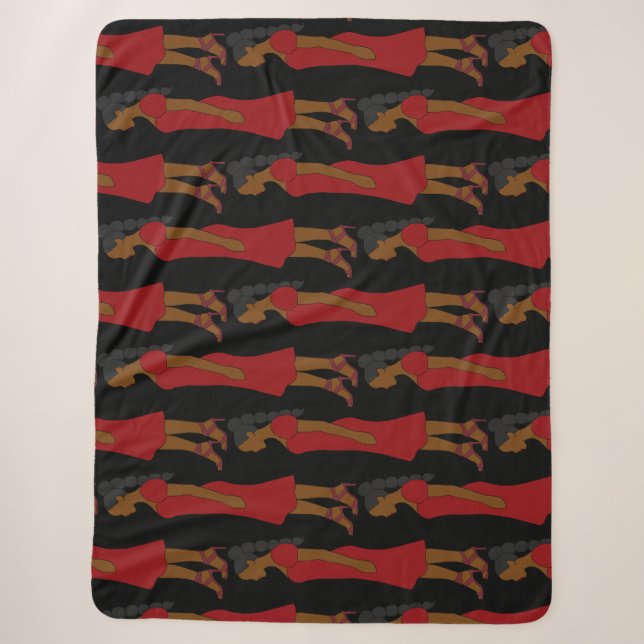 Scorpio Zodiac Woman Black Sherpa Blanket Sherpadecke (Vorderseite)