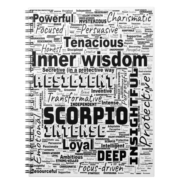 Scorpio Zodiac Word Cloud Inspiration Carnet (Devant)