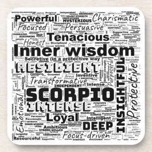 Scorpio Zodiac Word Cloud Inspiration Getränkeuntersetzer