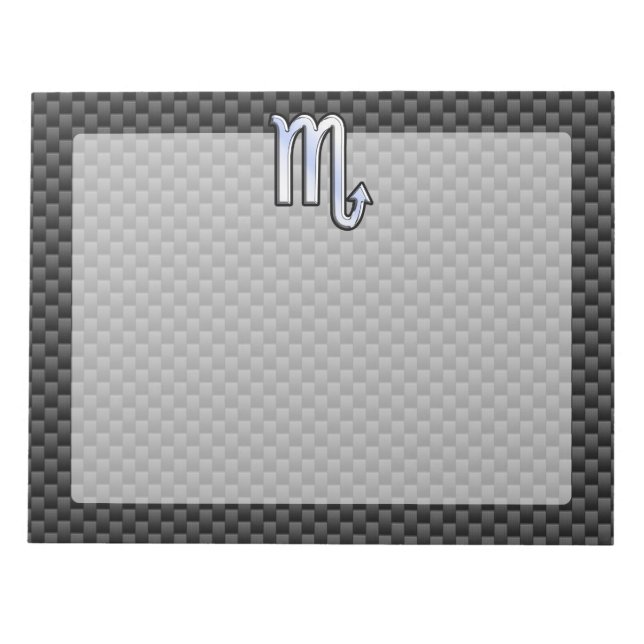 Scorpio Zodiac-Zeichen auf Carbon Fibre Dekoration Notizblock (Vorderseite)