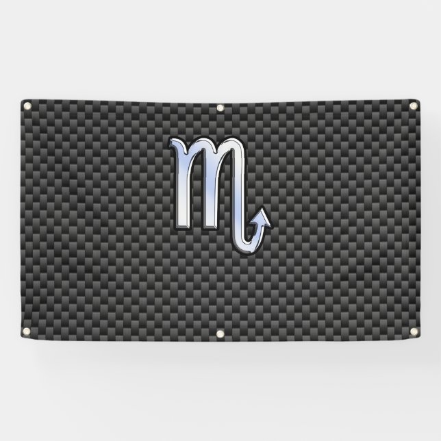 Scorpio Zodiac-Zeichen auf Kohlenstofffaser-Astrol Banner (Horizontal)