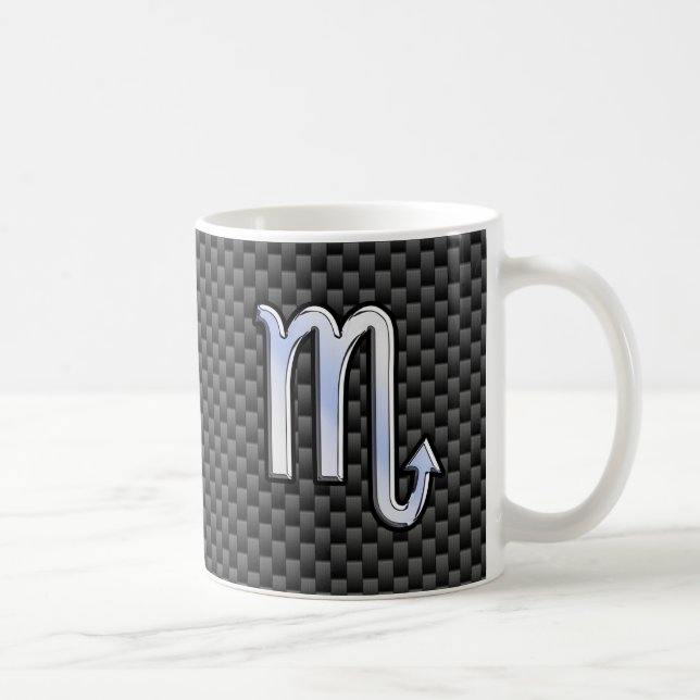 Scorpio Zodiac-Zeichen auf Kohlenstofffaser-Astrol Kaffeetasse (Rechts)
