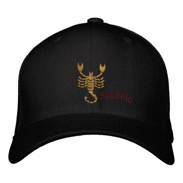 Scorpio Zodiac Zeichen bestickt am 23. Oktober - 2 Bestickte Kappe (Vorderseite)
