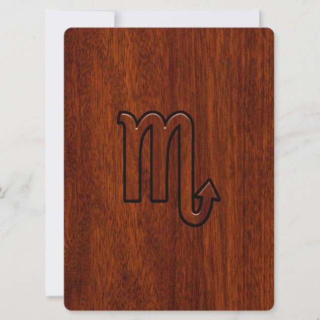 Scorpio Zodiac-Zeichen im Mahagoni-Stil (Vorderseite)