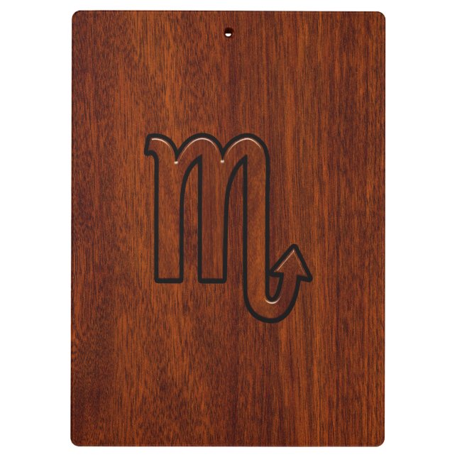 Scorpio Zodiac-Zeichen im Mahagoni-Stil Klemmbrett (Rückseite)