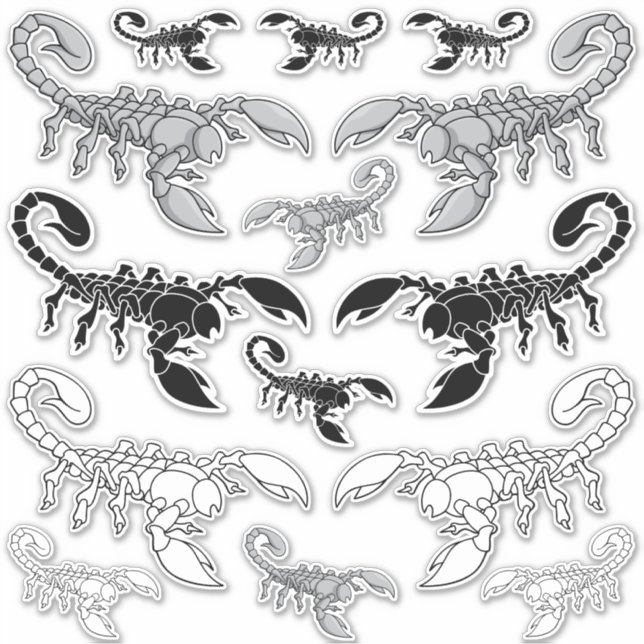 Scorpion Icon Sticker-Set Aufkleber (Vorderseite)