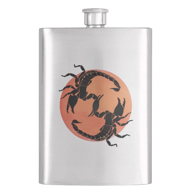Scorpion Tribal Graphic Design Flachmann (Vorderseite)