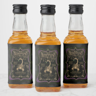 Scorpion Venom Gothic Apotheary Halloween Alkoholflaschenetikett